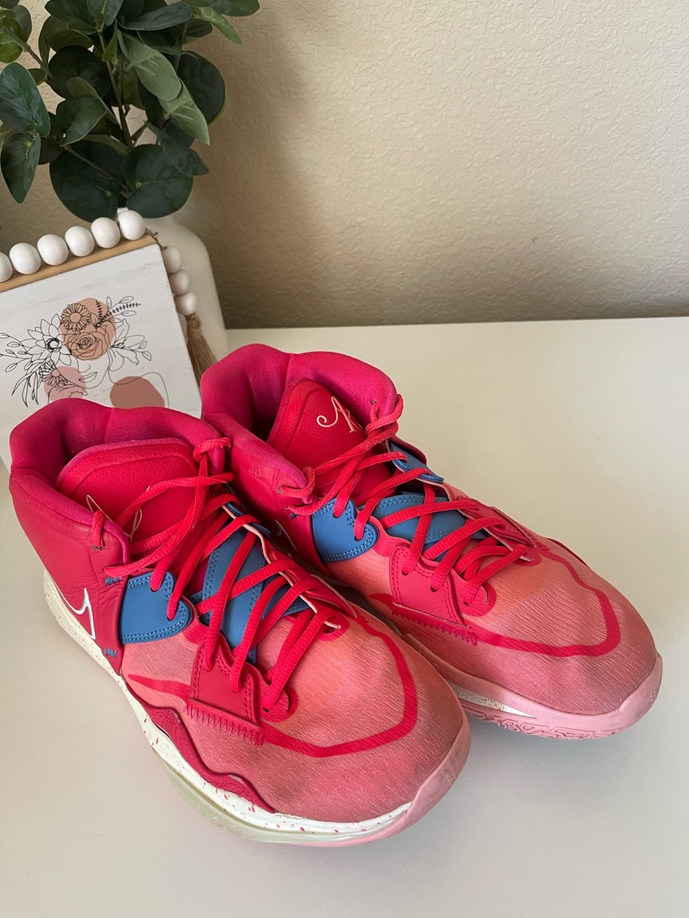 Nike Hot Pink and Blue High-Top Basketball Shoes 10.5 US